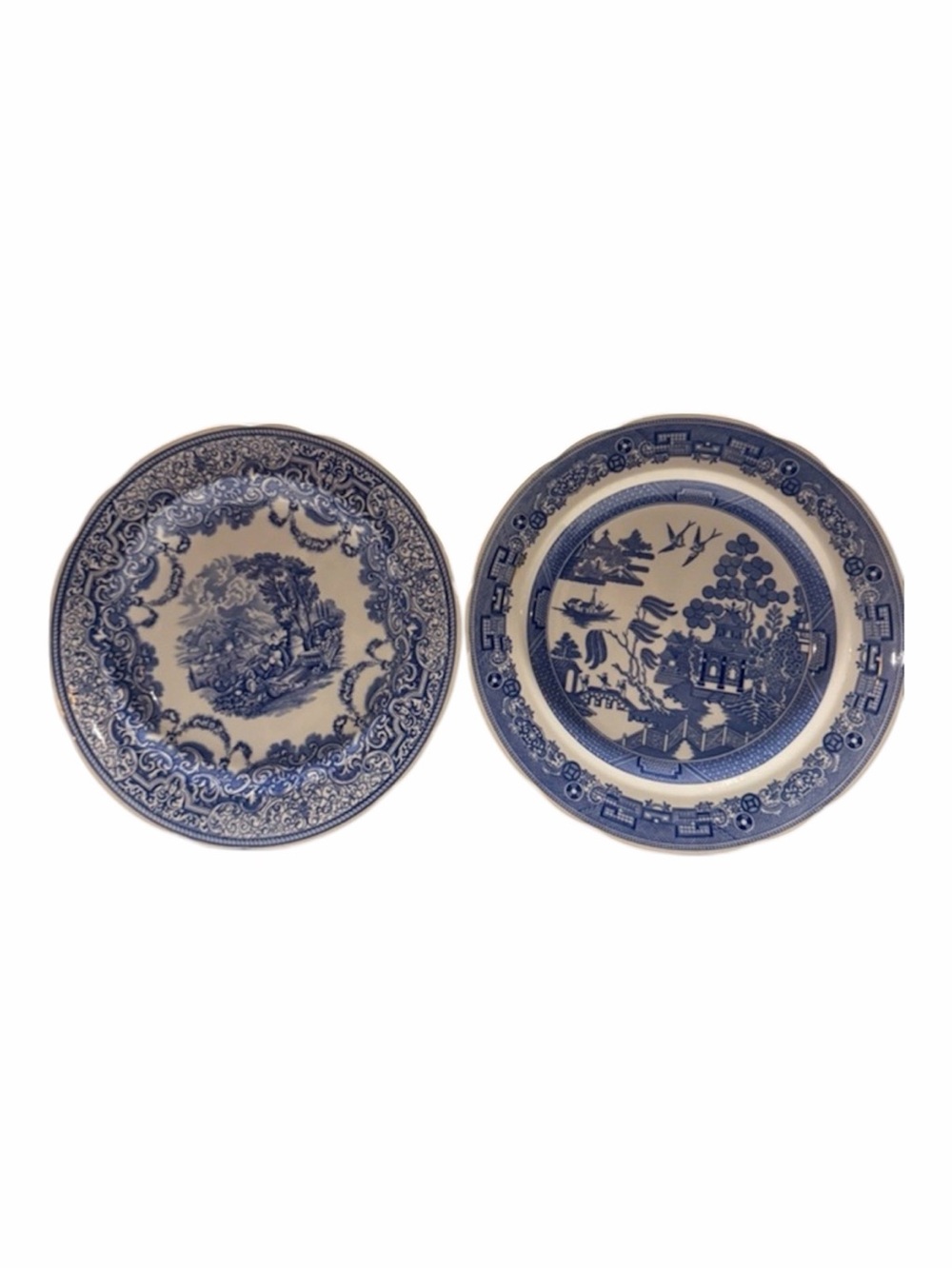 Spode Blue Room Collection Dinner Plates - Willow & Continental Views‎